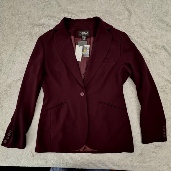 New York & Company Burgundy Blazer - Picture 6 of 12